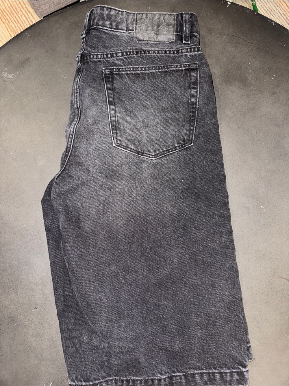 Cotton On Super Baggy Jort 32 Black Washed Denim Shorts - Picture 3 of 4